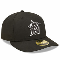 Miami Marlins New Era Low Profile 59FIFTY Fitted Hat - Black Hats