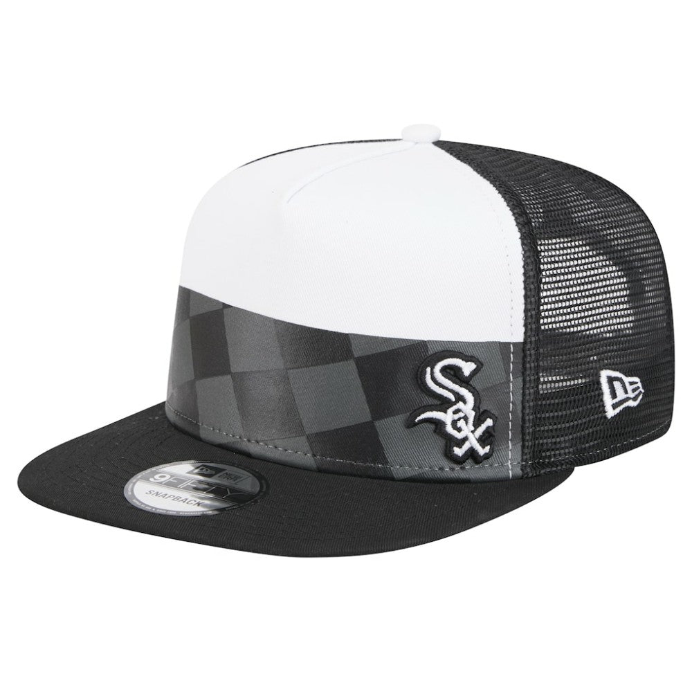 Chicago White Sox New Era Checkmate Trucker 9FIFTY Snapback Hat - Black Hats