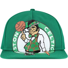 Boston Celtics Oversized Puff Print Logo Golfer Snapback Hat Kelly Green