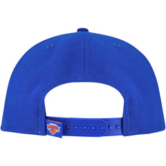 New York Knicks Oversized Puff Print Logo Golfer Snapback Hat Blue