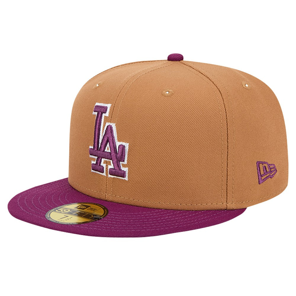Los Angeles Dodgers New Era Two-Tone Color Pack 59FIFTY Fitted Hat - Brown/Purple Hats
