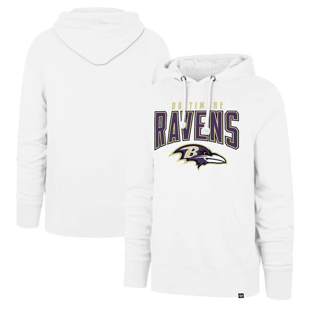 Baltimore Ravens '47 Elements Arch Headline Pullover Hoodie White