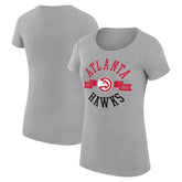 Atlanta Hawks G-III 4Her by Carl Banks Women's Super-Slim Fit Lightweight Large City Logo T-Shirt Heather Gray