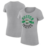 Boston Celtics G-III 4Her by Carl Banks Women's Super-Slim Fit Lightweight Large City Logo T-Shirt Heather Gray