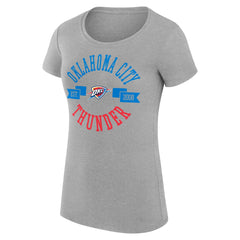 Oklahoma City Thunder G-III 4Her by Carl Banks Women's Super-Slim Fit Lightweight Large City Logo T-Shirt Heather Gray