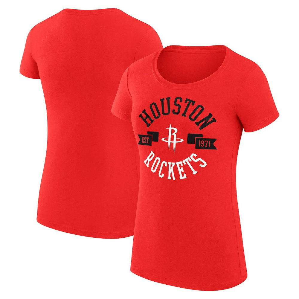 Houston Rockets G-III 4Her by Carl Banks Women's Super-Slim Fit Lightweight Large City Logo T-Shirt Red
