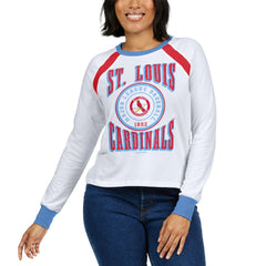 St. Louis Cardinals WEAR by Erin Andrews Women's Raglan Long Sleeve T-Shirt - White T-shirts