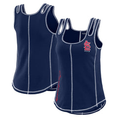 St. Louis Cardinals WEAR by Erin Andrews Women's Contrast Stitch Tank Top - Navy Tanks