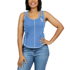 Tampa Bay Rays WEAR by Erin Andrews Women's Contrast Stitch Tank Top - Light Blue Tanks