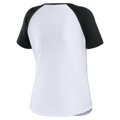 Baltimore Orioles WEAR by Erin Andrews Women's Fitted Henley Raglan T-Shirt - White/Black T-shirts