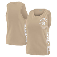 Houston Astros WEAR by Erin Andrews Women's Tonal Tank Top - Tan Tanks