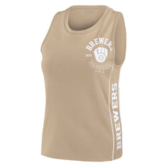 Milwaukee Brewers WEAR by Erin Andrews Women's Tonal Tank Top - Tan Tanks