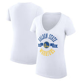 Golden State Warriors G-III 4Her by Carl Banks Women's Super-Slim Fit Lightweight Large City Logo V-Neck T-Shirt White
