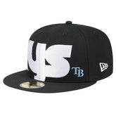 Tampa Bay Rays New Era Checkered Undervisor 59FIFTY Fitted Hat - Black Hats
