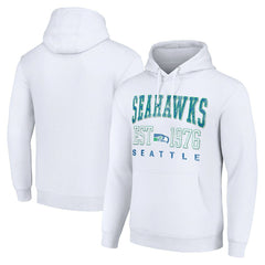 Seattle Seahawks Starter Unisex Throwback Logo Pullover Hoodie White