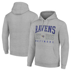 Baltimore Ravens Starter Unisex Throwback Logo Pullover Hoodie Heather Gray