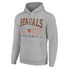 Cincinnati Bengals Starter Unisex Throwback Logo Pullover Hoodie Heather Gray