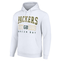 Green Bay Packers Starter Unisex Throwback Logo Pullover Hoodie White