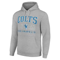 Indianapolis Colts Starter Unisex Throwback Logo Pullover Hoodie Heather Gray