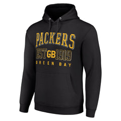 Green Bay Packers Starter Unisex Throwback Logo Pullover Hoodie Black