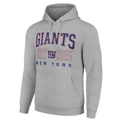 New York Giants Starter Unisex Throwback Logo Pullover Hoodie Heather Gray