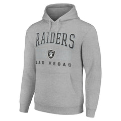 Las Vegas Raiders Starter Unisex Throwback Logo Pullover Hoodie Heather Gray