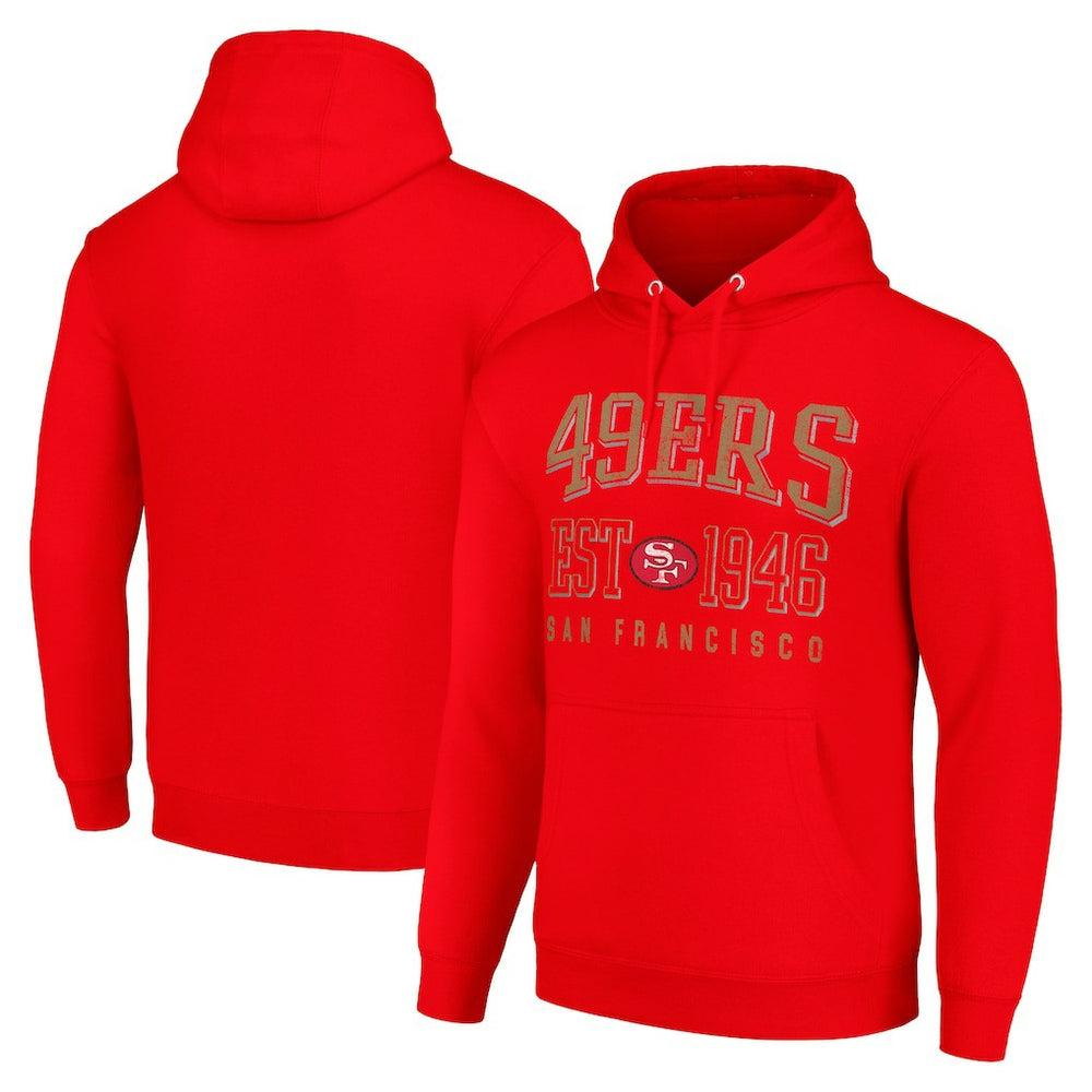 San Francisco 49ers Starter Unisex Throwback Logo Pullover Hoodie Red