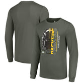 Green Bay Packers Starter Half Helmet Logo Long Sleeve T-Shirt Green