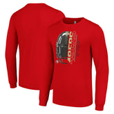San Francisco 49ers Starter Half Helmet Logo Long Sleeve T-Shirt Scarlet