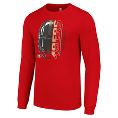 San Francisco 49ers Starter Half Helmet Logo Long Sleeve T-Shirt Scarlet