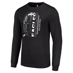 Philadelphia Eagles Starter Half Helmet Logo Long Sleeve T-Shirt Black
