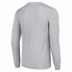Detroit Lions Starter Half Helmet Logo Long Sleeve Heathered T-Shirt Heather Gray