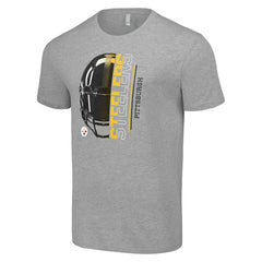 Pittsburgh Steelers Starter Half Helmet Logo T-Shirt Heather Gray