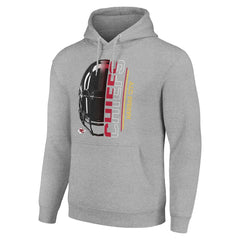Kansas City Chiefs Starter Unisex Half Helmet Logo Pullover Hoodie Heather Gray