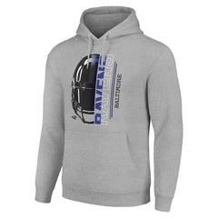 Baltimore Ravens Starter Unisex Half Helmet Logo Pullover Hoodie Heather Gray