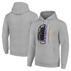 Minnesota Vikings Starter Unisex Half Helmet Logo Pullover Hoodie Heather Gray
