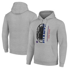 New York Giants Starter Unisex Half Helmet Logo Pullover Hoodie Heather Gray