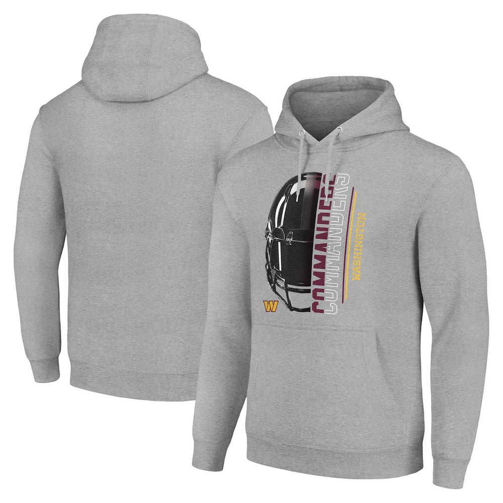 Washington Commanders Starter Unisex Half Helmet Logo Pullover Hoodie Heather Gray