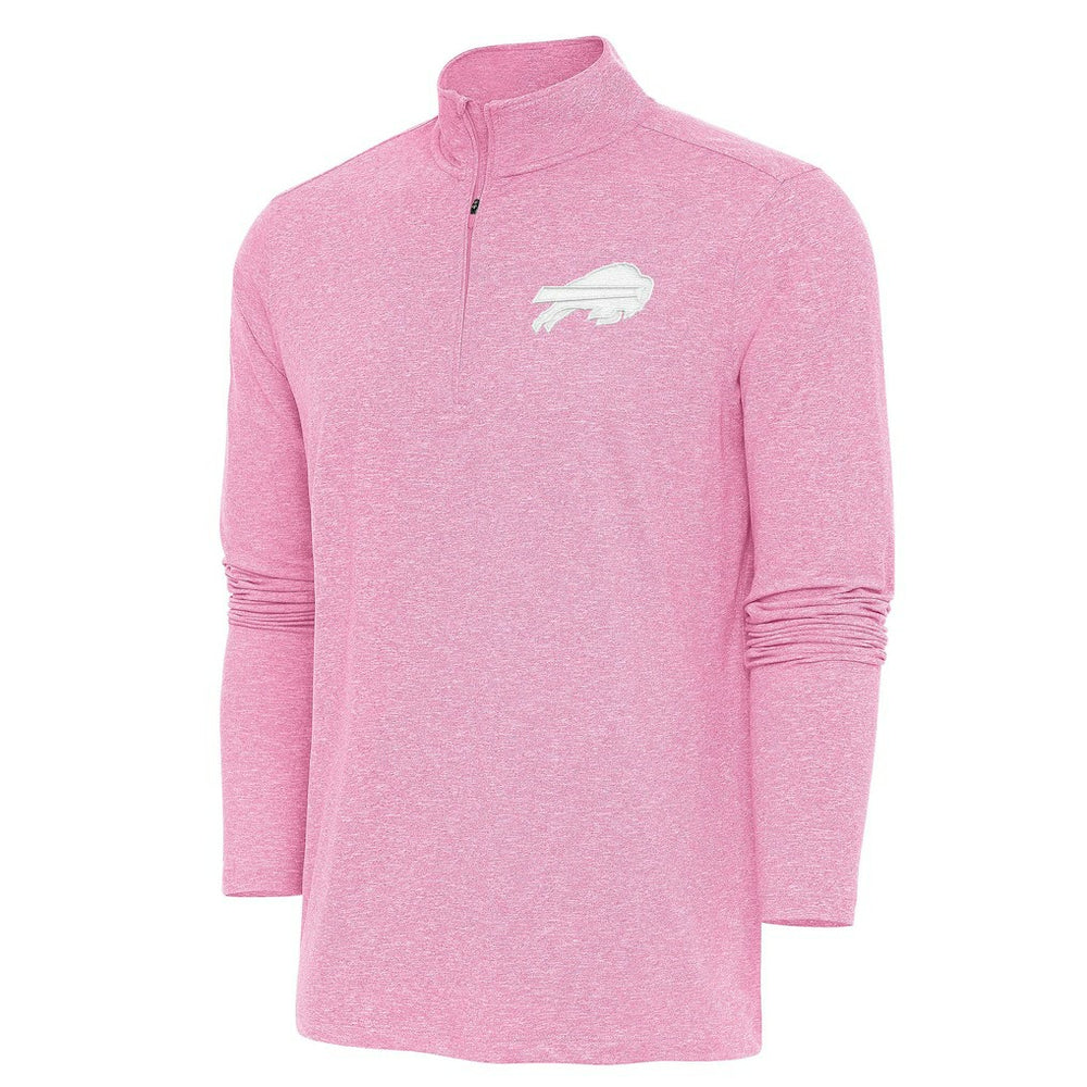 Buffalo Bills Antigua Hunk Quarter-Zip Pullover Top Pink
