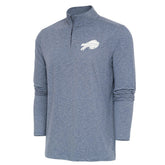 Buffalo Bills Antigua Hunk Quarter-Zip Pullover Top Heather Navy