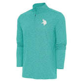 Minnesota Vikings Antigua Hunk Quarter-Zip Pullover Top Heather Aqua