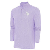 Minnesota Vikings Antigua Hunk Quarter-Zip Pullover Top Lavender
