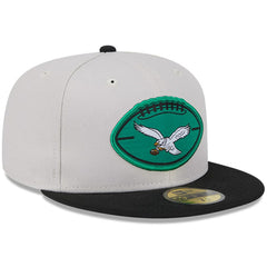Philadelphia Eagles New Era 2024 Sideline Historic 59FIFTY Fitted Hat Stone/Black