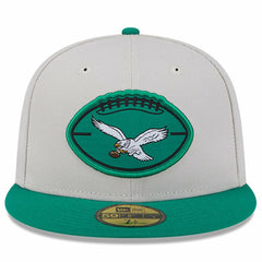 Philadelphia Eagles New Era 2024 Sideline Historic 59FIFTY Fitted Hat Stone/Kelly Green