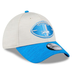Detroit Lions New Era 2024 Sideline Historic 39THIRTY Flex Hat Stone/Blue