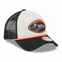 Cincinnati Bengals New Era 2024 Sideline Historic 9FORTY A-Frame Trucker Adjustable Hat Stone/Black