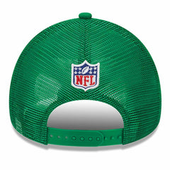 Philadelphia Eagles New Era 2024 Sideline Historic 9FORTY A-Frame Trucker Adjustable Hat Stone/Kelly Green