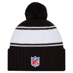 New York Jets New Era 2024 Sideline Cuffed Knit Hat with Pom Black