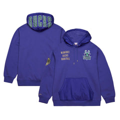 Milwaukee Bucks Team OG 2.0 Vintage Logo Fleece Pullover Hoodie Purple