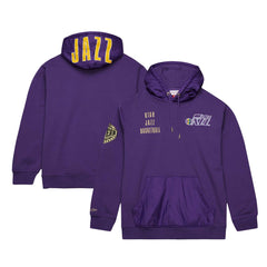 Utah Jazz Team OG 2.0 Vintage Logo Fleece Pullover Hoodie Purple